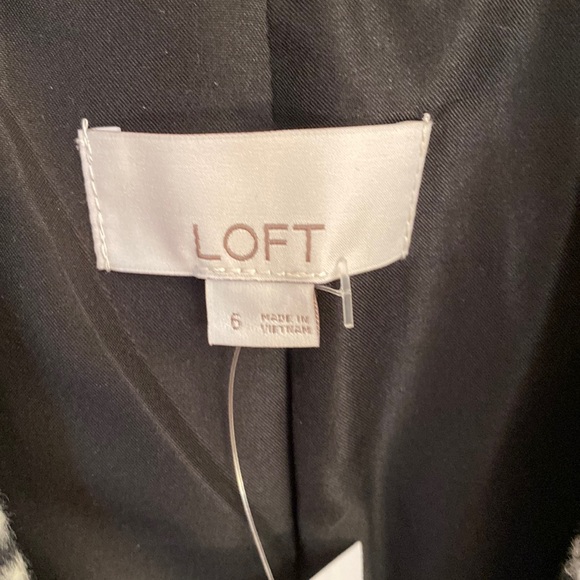 LOFT Plaid Modern Structured Single Button Wool Blend Blazer NWT 6 - Picture 10 of 11